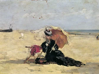 Woman with a Parasol on the Beach, 1880